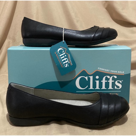 New Women's Cliffs by White Mountain Clara Black Flats Size 8 - Picture 3 of 9